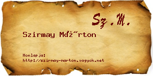 Szirmay Márton névjegykártya